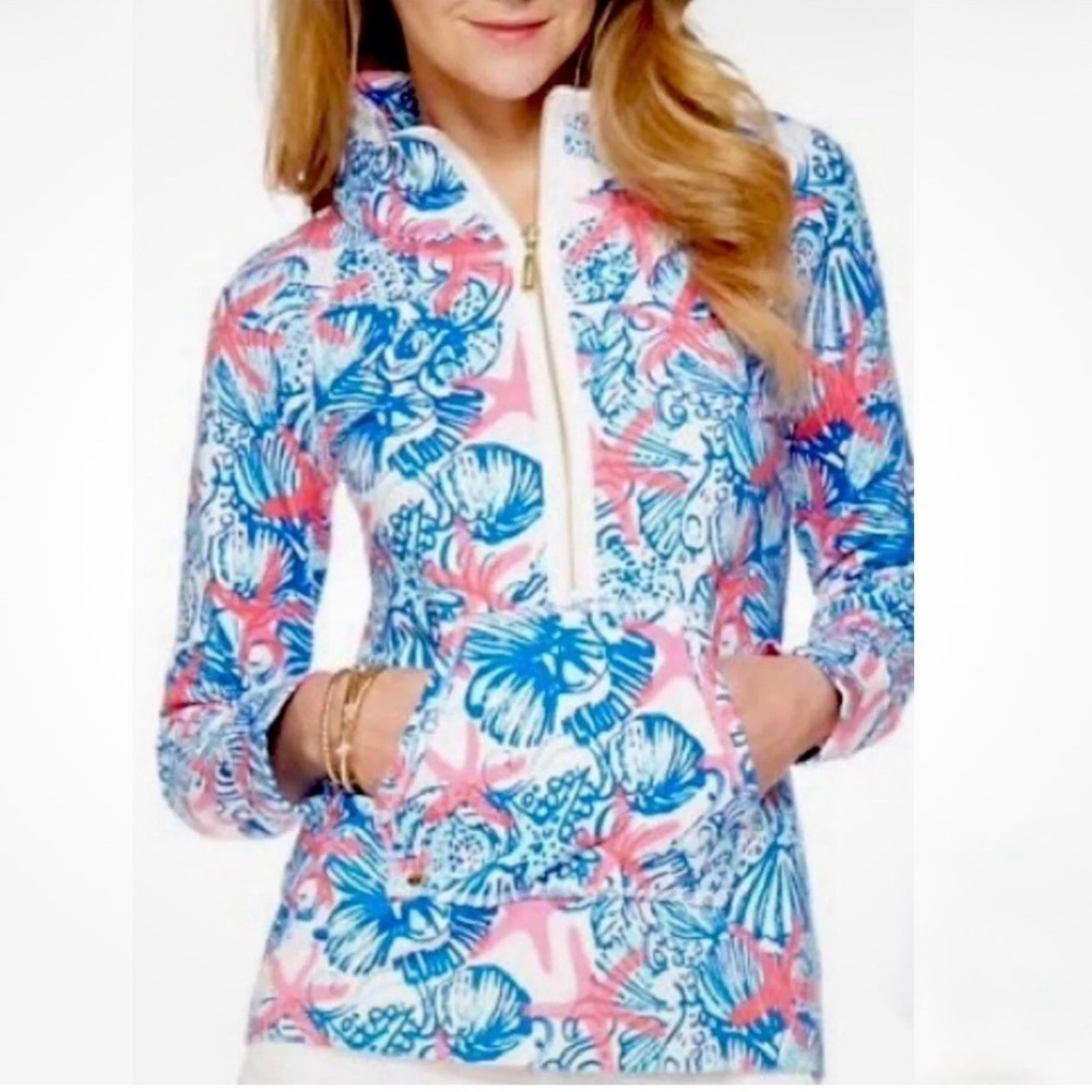 Lilly Pulitzer “She She Shells” Starfish Skipper Popover Pullover – Size Small